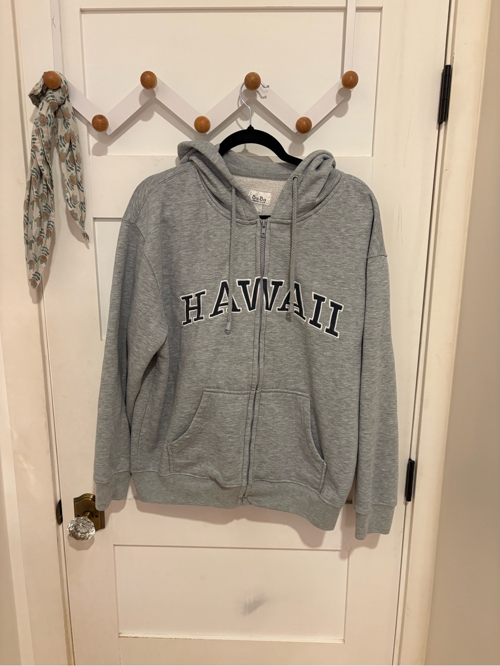 Ba Ba Hawaii Zip-Up Hoodie Sweatshirt - Gray